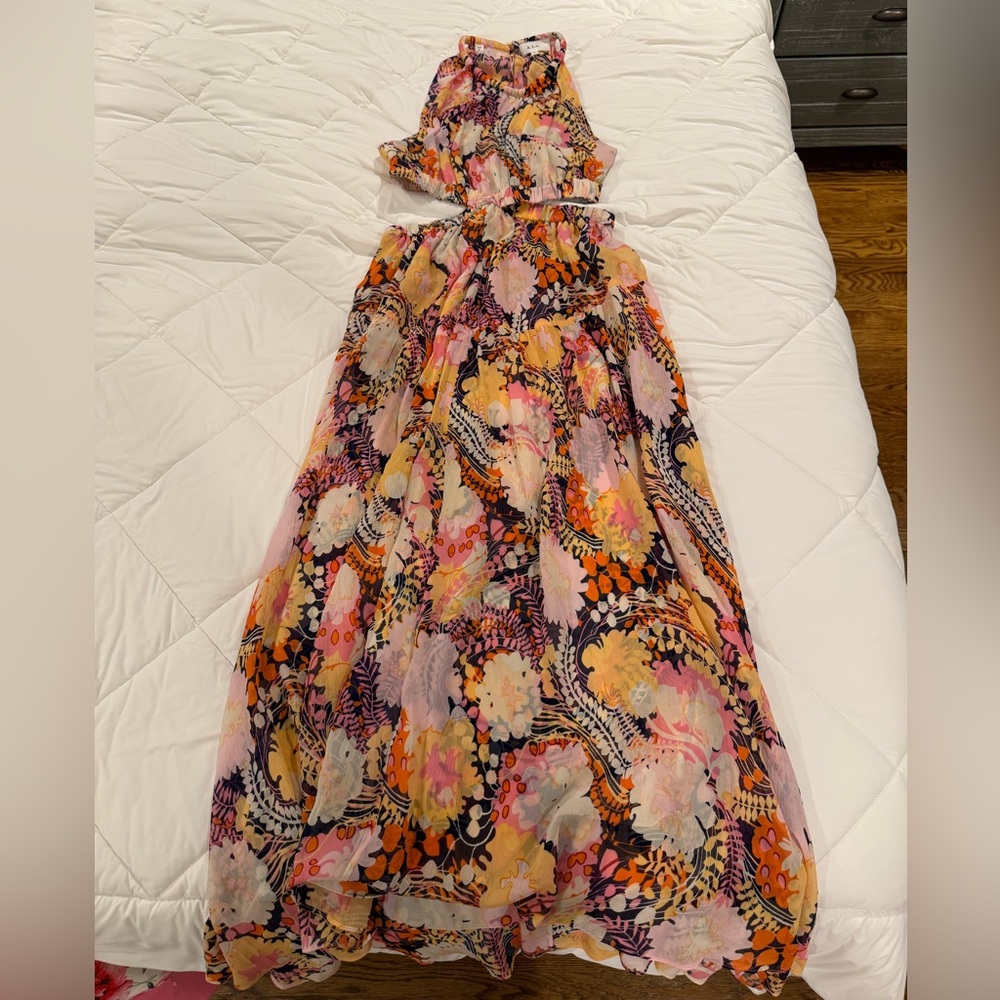 A.L.C. Floral Dress in Pink and Orange